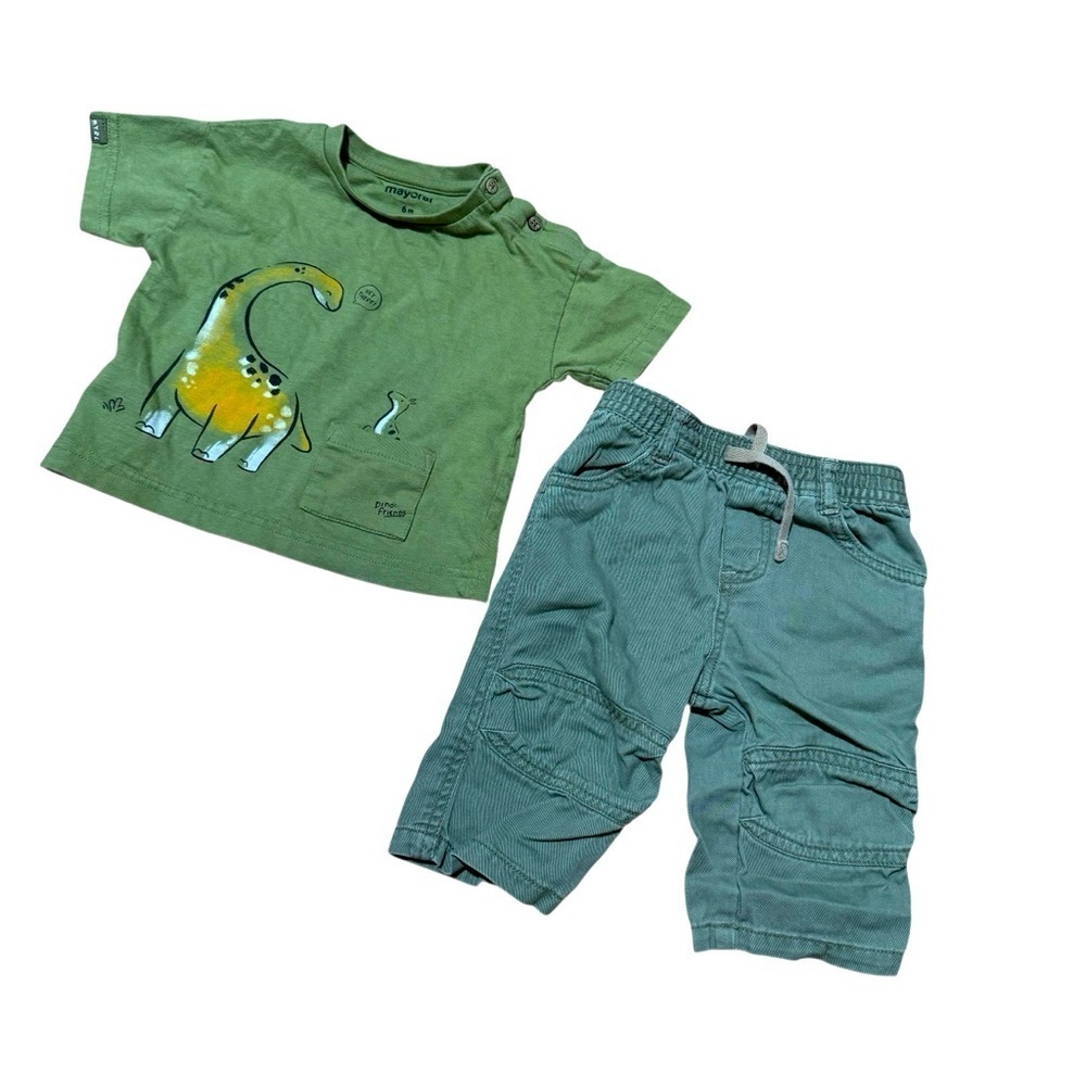 Bundle 6M Baby Boy 8PC Set Lot Short Sleeve Tops Nautical Shortall Shorts - Picture 2 of 11